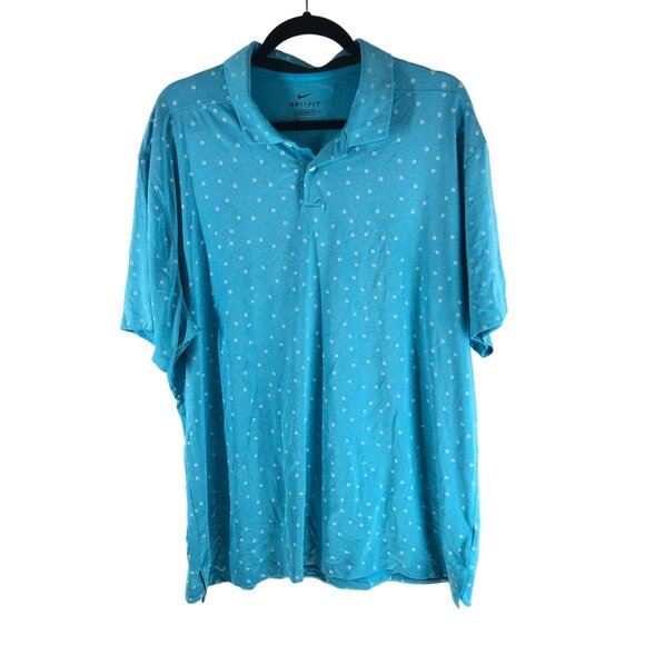 Nike Dri-Fit Mens Blue Vapor Printed Polo Shirt Size XL - Picture 1 of 5